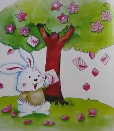 小白兔-桃树下的小白兔