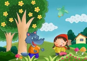 儿童睡前故事大灰狼救了小红帽 - 大灰狼和七只小羊的故事