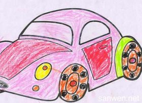 7一8岁儿童画画、7到10岁汽车画画