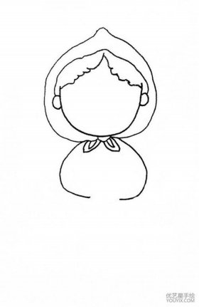 卖火柴的小女孩简笔画 - 女孩画法简单又美丽