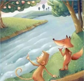 不爱睡觉的小猴子故事图片、《狐狸和山羊》的故事