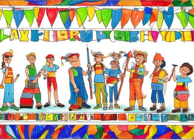 关于劳动节的手抄报模板图片 - 关于劳动节的手抄报模板图片四年级