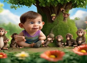 猴子儿童故事最新完整版视频 - 幼儿故事猴子学样视频