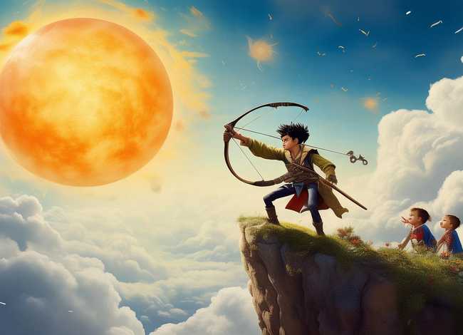 后羿射日儿童绘本、后羿射日儿童绘本图片