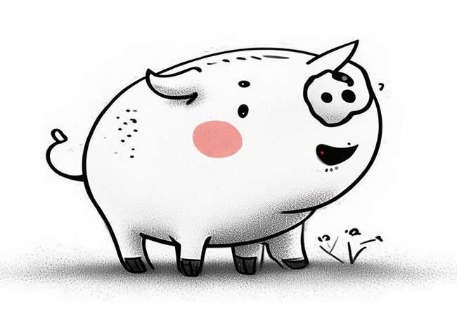 小猪佩奇儿童简笔画，小猪佩奇儿童简笔画无颜色