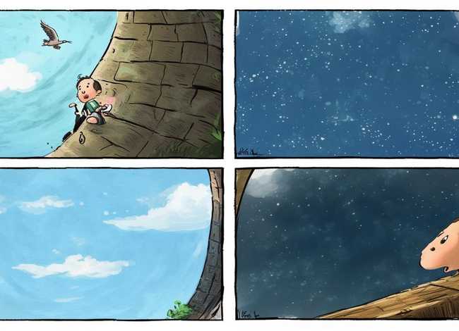 儿童故事绘画图片4幅坐井观天;坐井观天四幅故事绘画 儿童故事绘画图片4幅坐井观天;坐井观天四幅故事绘画