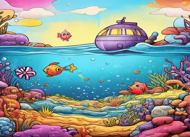 海底儿童画一年级，一年级画的儿童海底