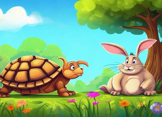 儿童故事龟兔赛跑视频模板（幼儿龟兔赛跑故事视频）