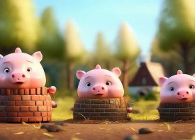 儿童故事三只小猪注音版、三只小猪注音版绘本故事图片