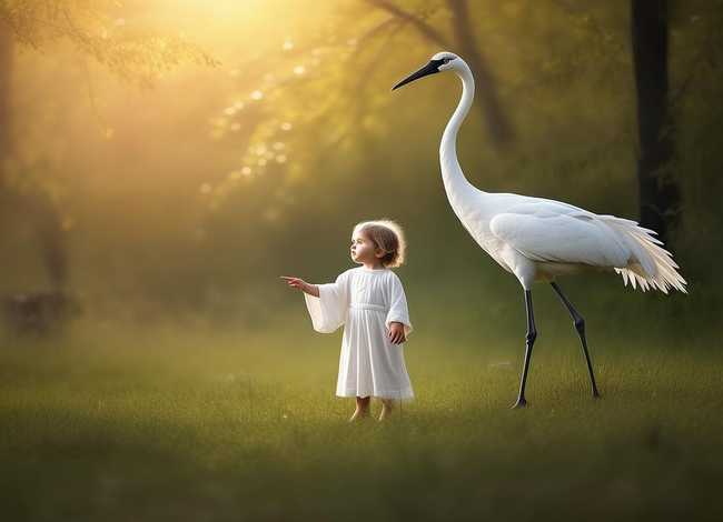 白鹤故事儿童、白鹤的白衣绘本故事