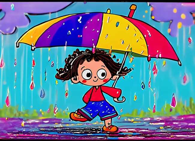 雨儿童画；雨的儿童画