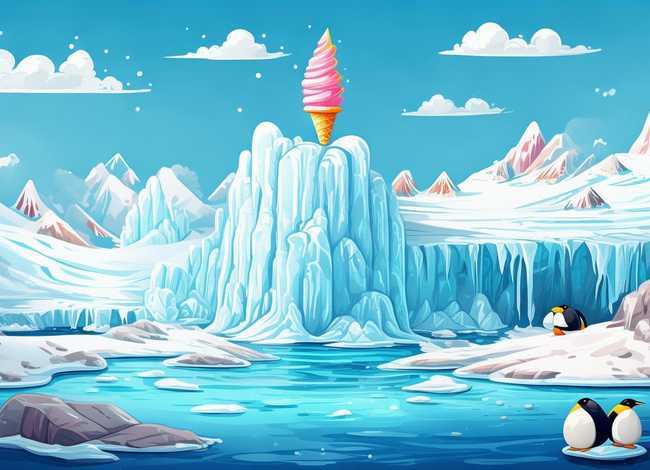 冰川儿童画 儿童画冰川上色