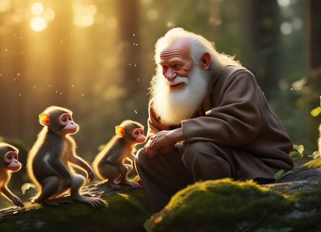 儿童睡前故事小猴子和老爷爷、小猴子和老爷爷的故事