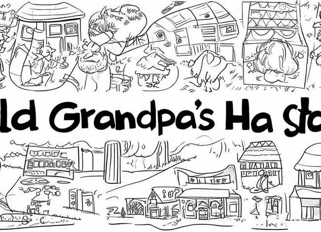 老爷爷的帽子故事简笔画 - 老爷爷的帽子故事所有的简笔画