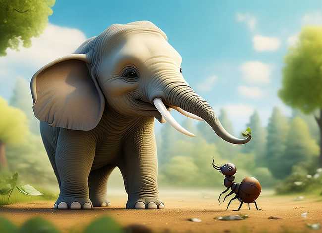 儿童故事蚂蚁和大象的故事，蚂蚁和大象的故事绘本