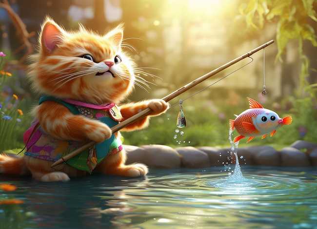 儿童睡前故事小花猫去钓鱼、小花猫去钓鱼的故事原文