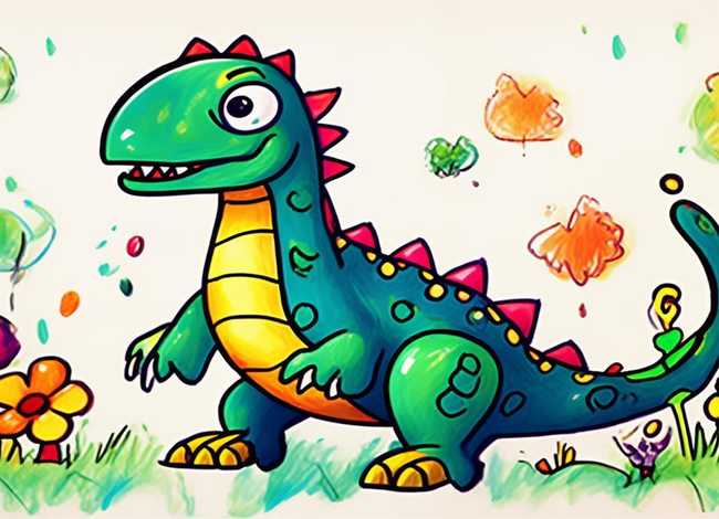 恐龙儿童画图片；恐龙儿童画图片简笔画