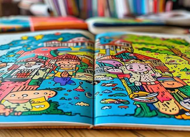 儿童故事手绘 涂色 6页 连环画、幼儿手绘故事书连环画