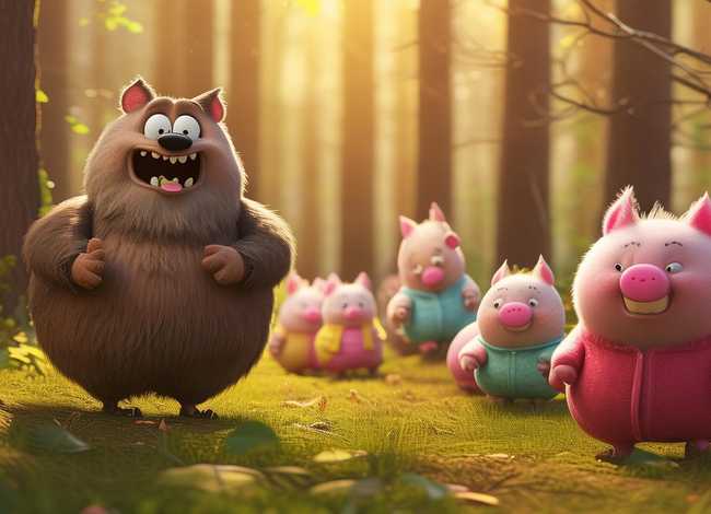 5岁儿童绘本故事大灰狼抓小猪，大灰狼抓小猪的故事