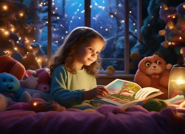 姑娘的睡前故事儿童们；给姑娘讲的睡前故事