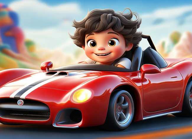 关于跑车儿童的故事简短 - 跑车儿童画的图片大全
