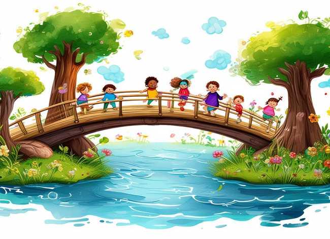 儿童插画小桥（儿童插画小桥图片）