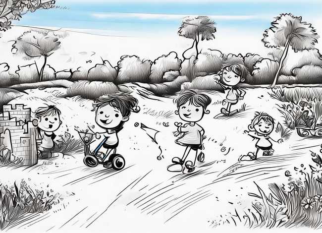 公园的儿童 - 公园的儿童简笔画