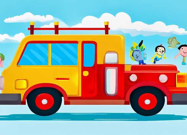 消防车儿童绘画图片（消防车儿童绘画图片简单）