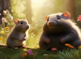 儿童故事小田鼠和老田鼠 - 小田鼠和小鼹鼠的故事