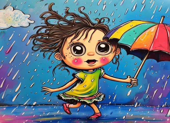 雨儿童画；雨的儿童画