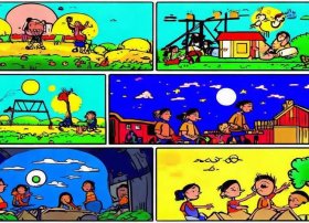 儿童六格简笔连环画、儿童六格简笔连环画图片