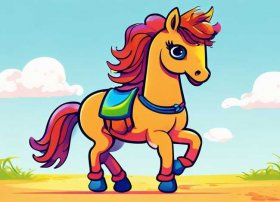 战马儿童画 - 战马简笔画图片儿童画