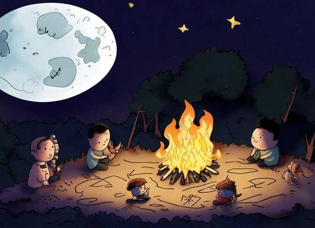 月亮的故事儿童画，月亮的故事 简笔画