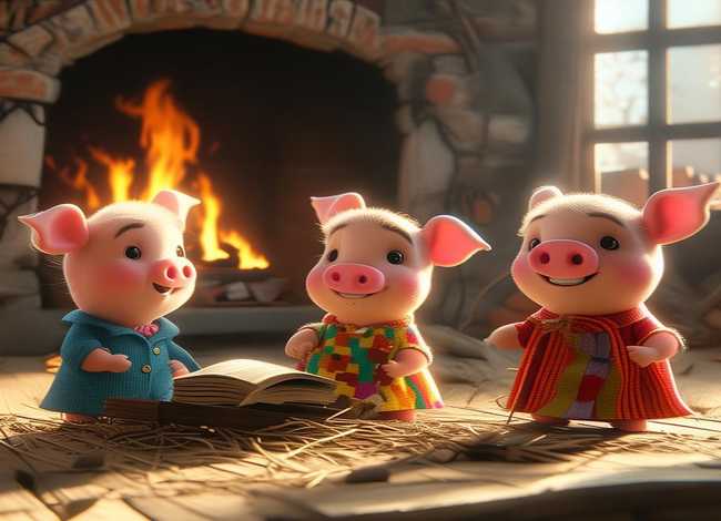 儿童睡前故事50篇三只小猪；少儿睡前故事365三只小猪