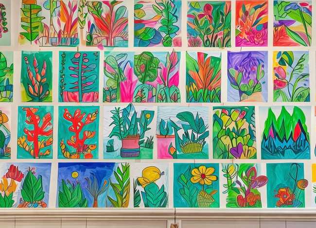 儿童植物画图片大全、儿童植物手工画制作大全图片