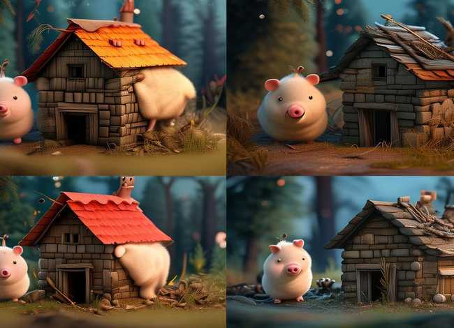 三只小猪盖房子的睡前故事（三只小猪盖房子的睡前故事图片）