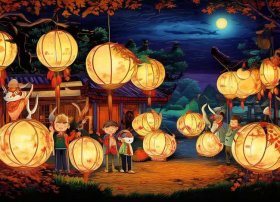 中秋节儿童画图片大全；中秋节儿童画图片大全大图 简单 创意