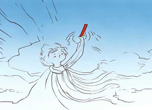 女娲补天儿童故事画；女娲补天儿童画 简笔画