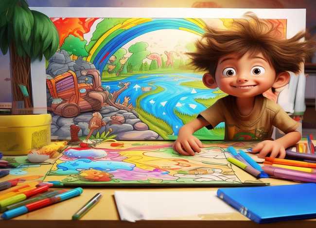 儿童自己绘画故事，幼儿自己画画说故事