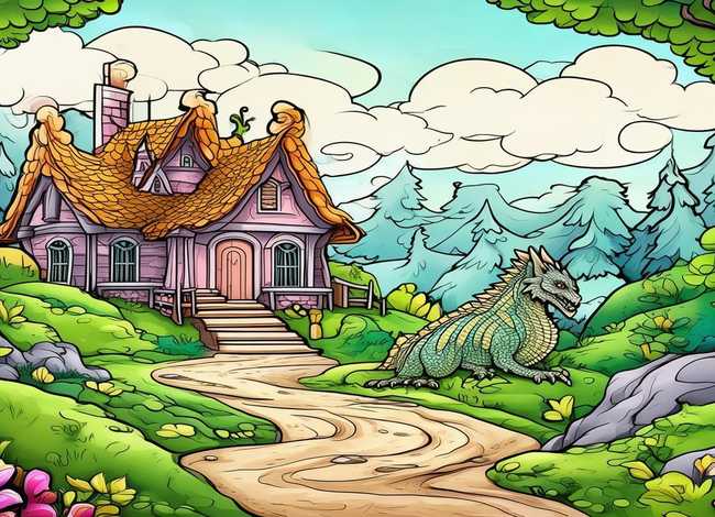 童话故事简笔画涂色可打印 童话故事简笔画涂色可直接打印