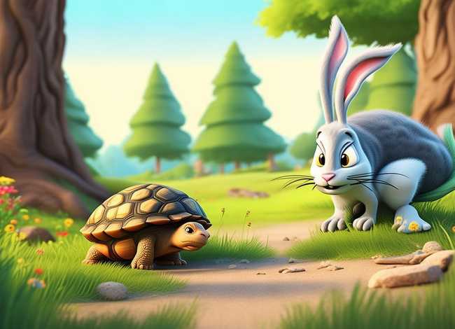 儿童漫画故事之龟兔赛跑 - 龟兔赛跑的故事漫画 儿童漫画故事之龟兔赛跑 - 龟兔赛跑的故事漫画