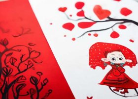 故事绘本简笔画 - 红色故事绘本简笔画