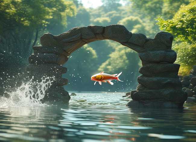 小鲤鱼跳龙门简单故事 - 小鲤鱼跳龙门简单故事50字