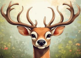 鹿角长儿童画的、好看又简单的鹿角画