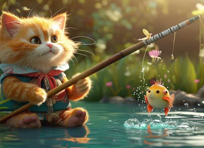 儿童睡前故事小花猫去钓鱼、小花猫去钓鱼的故事原文