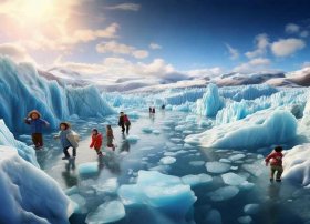 冰川儿童视频，冰川美景视频