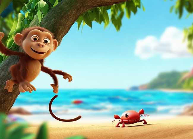 儿童故事在线听猴子和螃蟹 - 猴子和螃蟹的故事视频