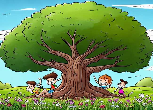 大树的故事儿童画 - 大树的故事绘画图片 幼儿园