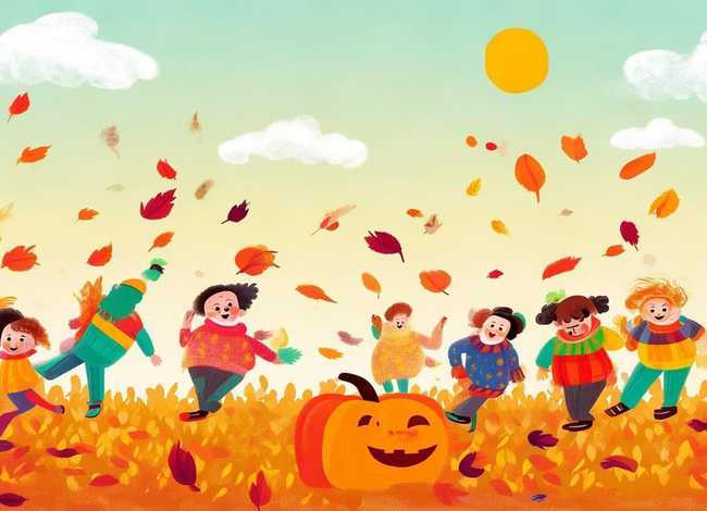 秋天的故事儿童画四年级 - 秋天的故事画一张画