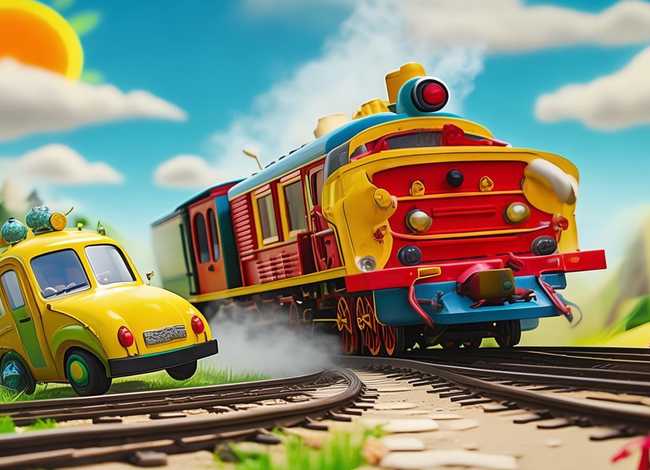 儿童故事火车撞上小汽车（小火车撞汽车事故视频）